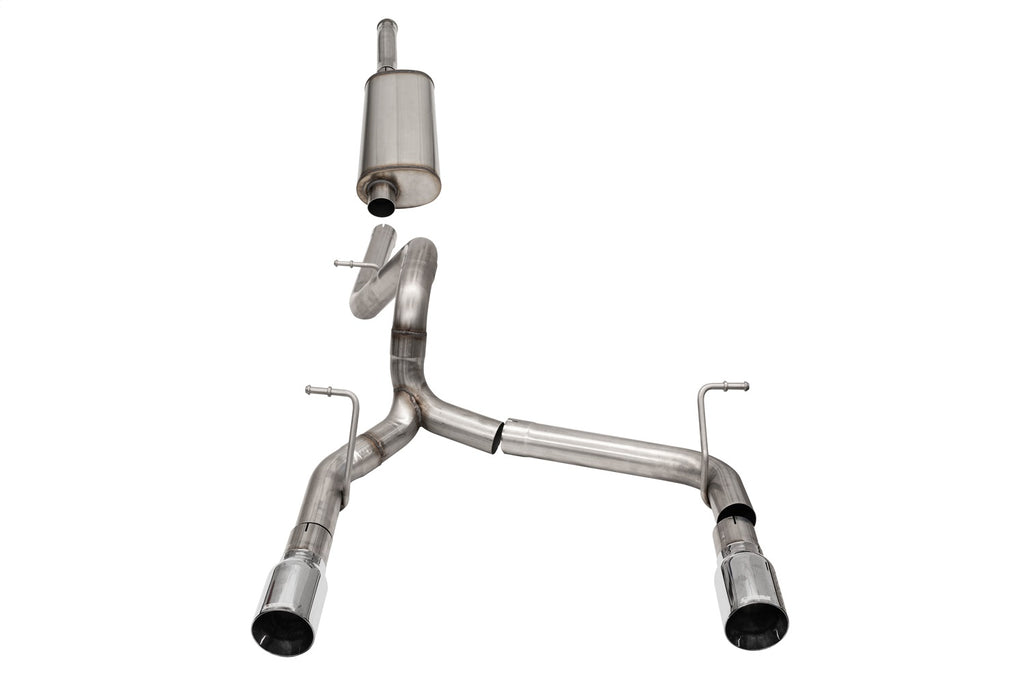 Corsa Performance 21124 2.75in. Cat-Back Dual Rear Exit with Single 4.0in. Polished Flat Cut Tips for Select Jeep Wrangler