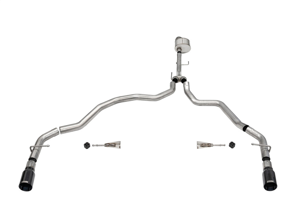 Corsa Performance 21143BLK 3.0in. Dual Rear Exit Catback Exhaust System with Flat Cut 4.0in. Dual Wall Tips for Select Ford F-150