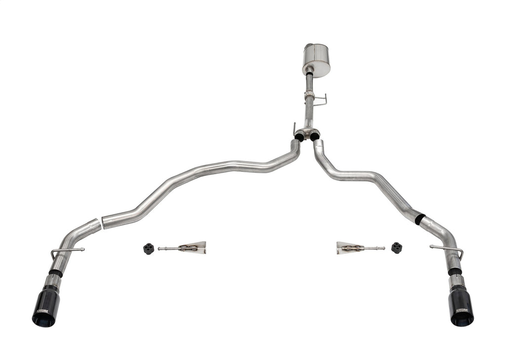 Corsa Performance 21164BLK 3.0in. Dual Rear Exit Catback Exhaust System with Flat Cut 4.0in. Dual Wall Tips for Select Ford F-150