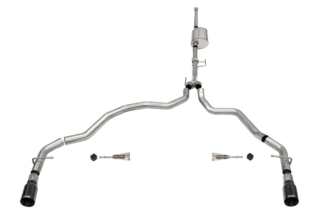 Corsa Performance 21170BLK 3.0in. Dual Rear Exit Catback Exhaust System with Flat Cut 4.0in. Dual Wall Tips for Select Ford F-150