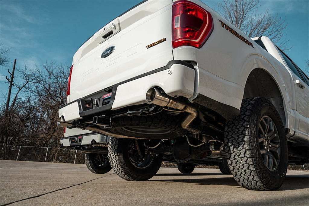 Corsa Performance 21185 3.0in. to 2.75in. Dual Rear Exit Cat-back Exhaust System with 4.0in. Polished St for Select Ford F-150