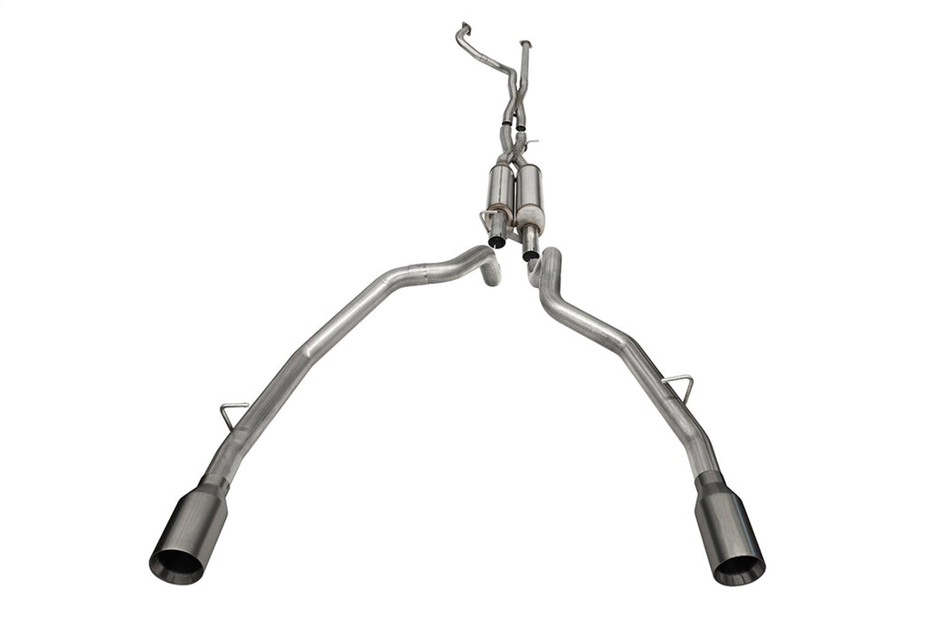 Corsa Performance 21189GNM 3.0in. True Dual Catback Exhaust System with Dual Rear Exit and Flat Cut 5.0in. for Select Ram