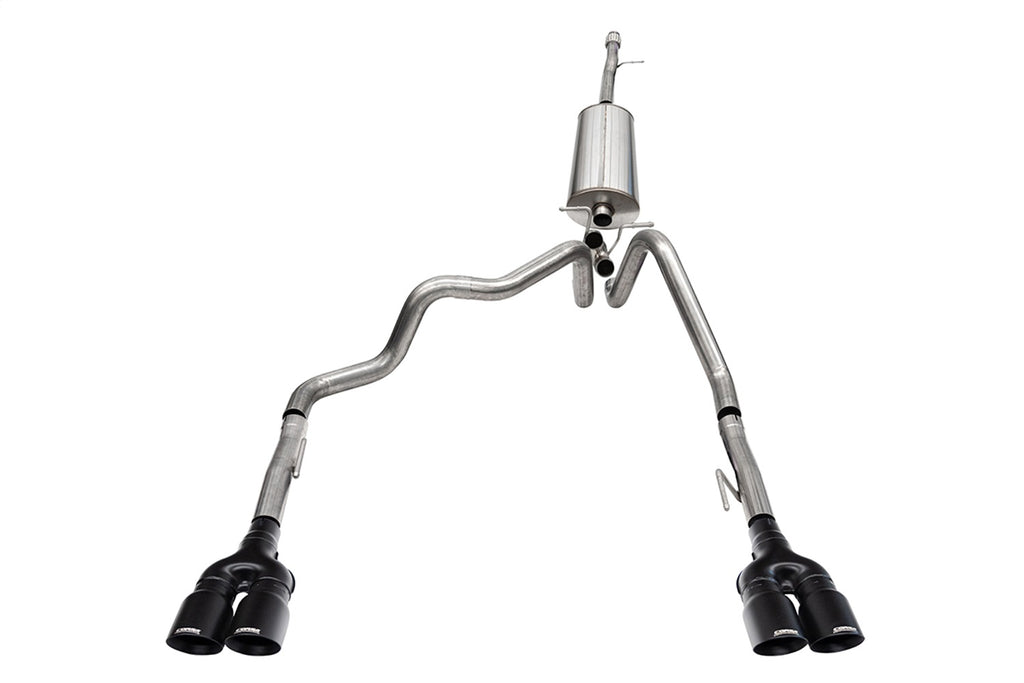 Corsa Performance 21200BPC 3.0in.-2.5in. Cat-Back Dual Rear Exit Exhaust System with Twin 4.0in. Black Powd for Select Chevrolet Silverado 1500, GMC Sierra