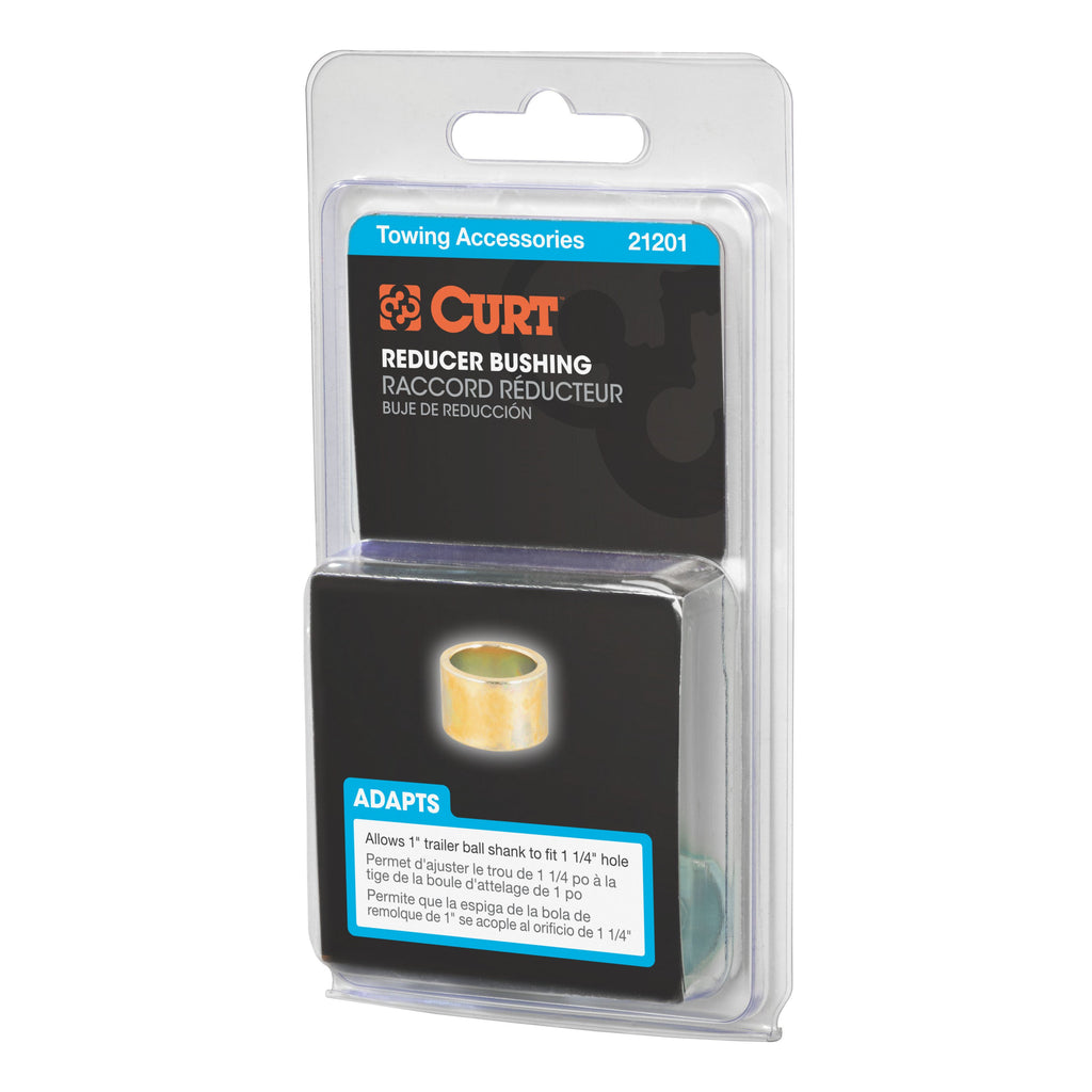 CURT 21201 Trailer Ball Reducer Bushing (From 1-1/4" to 1" Stem, Packaged)