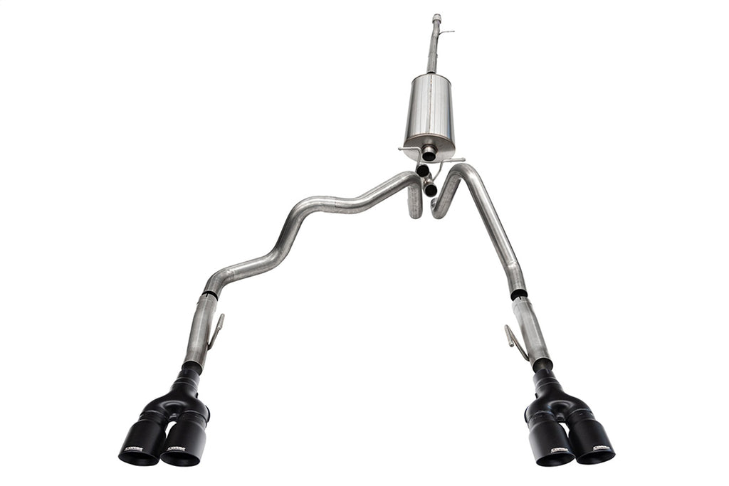 Corsa Performance 21238BPC 3.0in. Dual Rear Exit Cat-Back Exhaust System with Twin 4.0in. Black Powder Coat for Select Chevrolet Silverado 1500, GMC Sierra