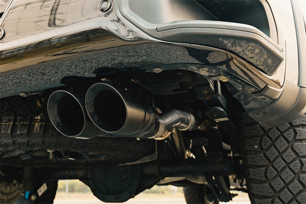 Corsa Performance 21238BPC 3.0in. Dual Rear Exit Cat-Back Exhaust System with Twin 4.0in. Black Powder Coat for Select Chevrolet Silverado 1500, GMC Sierra
