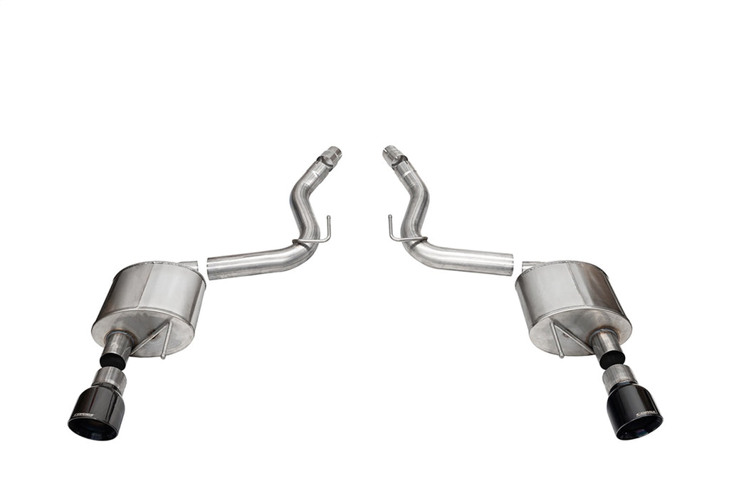 Corsa Performance 21252BLK 3.0in. Dual Rear Exit Axle-Back Exhaust System with 4.5in. Black PVD Pro Series for Select Ford Mustang