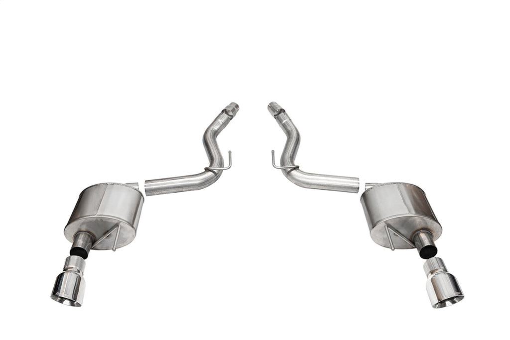 Corsa Performance 21252 3.0in. Dual Rear Exit Axle-Back Exhaust System with 4.5in. Polished Pro Series T for Select Ford Mustang