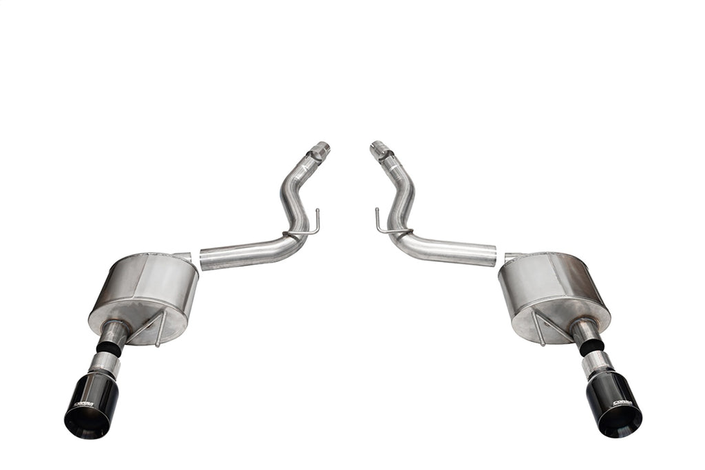 Corsa Performance 21253BLK 3.0in. Dual Rear Exit Axle-Back Exhaust System with 4.5in. Black PVD Straight Cu for Select Ford Mustang