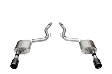 Load image into Gallery viewer, Corsa Performance 21253BLK 3.0in. Dual Rear Exit Axle-Back Exhaust System with 4.5in. Black PVD Straight Cu for Select Ford Mustang