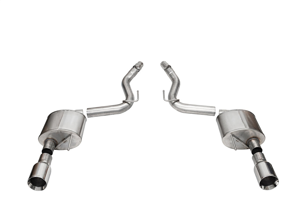Corsa Performance 21253 3.0in. Dual Rear Exit Axle-Back Exhaust System with 4.5in. Polished Straight Cut for Select Ford Mustang