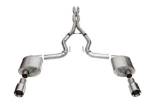 Load image into Gallery viewer, Corsa Performance 21255 3.0in. Dual Rear Exit Cat-Back Exhaust System with 4.5in. Polished Straight Cut for Select Ford Mustang