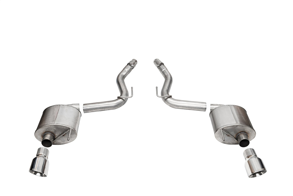Corsa Performance 21256 3.0in. Dual Rear Exit Axle-Back Exhaust System with 4.5in. Polished Pro Series T for Select Ford Mustang