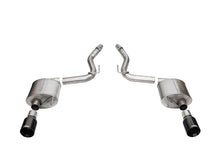 Load image into Gallery viewer, Corsa Performance 21257BLK 3.0in. Dual Rear Exit Axle-Back Exhaust System with 4.5in. Black PVD Straight Cu for Select Ford Mustang