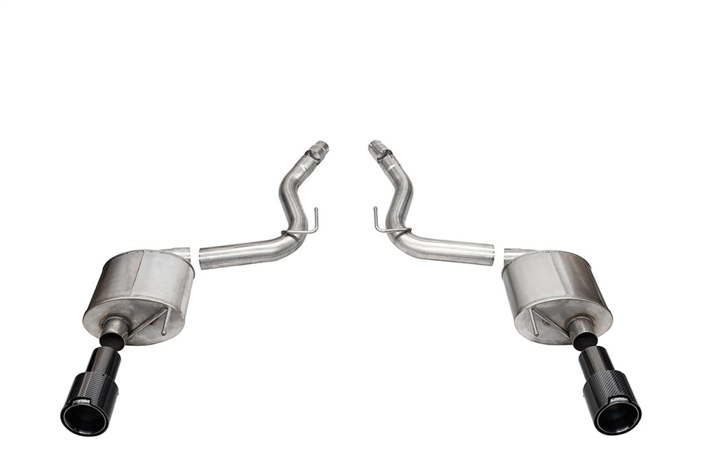 Corsa Performance 21257CFBLK 3.0in. Dual Rear Exit Axle-Back Exhaust System with 4.5in. Black PVD Pro Series for Select Ford Mustang