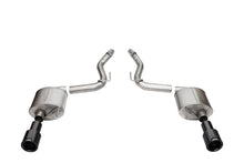 Load image into Gallery viewer, Corsa Performance 21257CFBLK 3.0in. Dual Rear Exit Axle-Back Exhaust System with 4.5in. Black PVD Pro Series for Select Ford Mustang