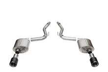 Load image into Gallery viewer, Corsa Performance 21257CF 3.0in. Dual Rear Exit Axle-Back Exhaust System with 4.5in. Straight Cut Carbon F for Select Ford Mustang
