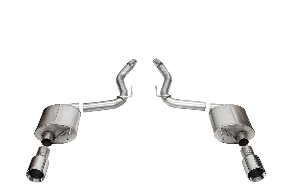 Corsa Performance 21257 3.0in. Dual Rear Exit Axle-Back Exhaust System with 4.5in. Polished Straight Cut for Select Ford Mustang
