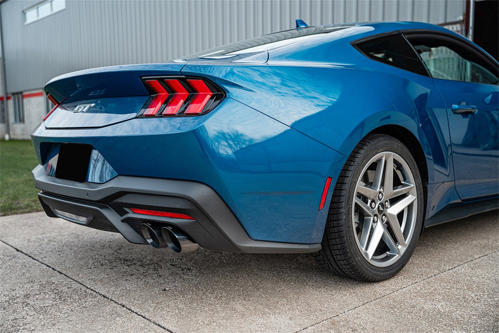 Corsa Performance 21259BLK 3.0in. Dual Rear Exit Cat-Back with Twin 4.0in. Black PVD Pro-Series Tips for Select Ford Mustang