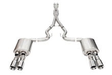Load image into Gallery viewer, Corsa Performance 21260 3.0in. Dual Rear Exit Cat-Back with Twin 4.0in. Polished Straight Cut Tips for Select Ford Mustang