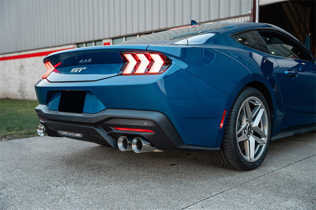 Corsa Performance 21260 3.0in. Dual Rear Exit Cat-Back with Twin 4.0in. Polished Straight Cut Tips for Select Ford Mustang