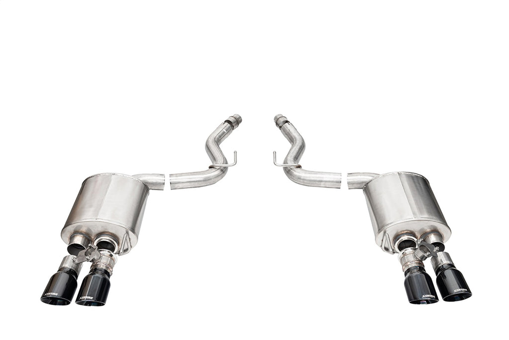 Corsa Performance 21261BLK 3.0in. Dual Rear Exit Axle-Back with Twin 4.0in. Black PVD Pro-Series Tips for Select Ford Mustang
