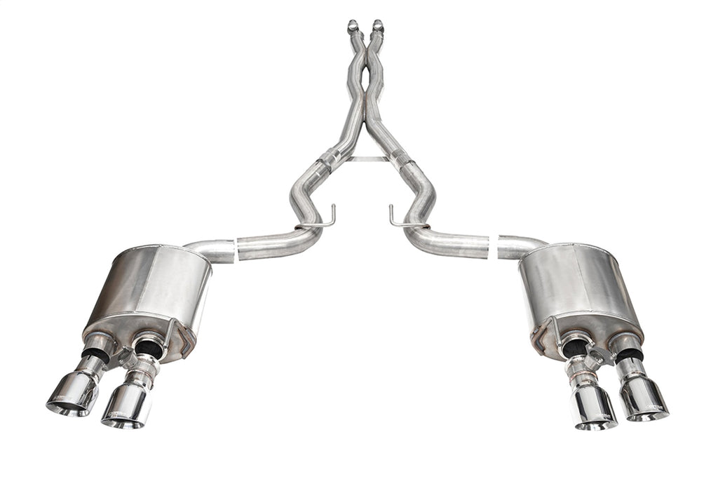 Corsa Performance 21265 3.0in. Dual Rear Exit Cat-Back with Twin 4.5in. Polished Slash Pro-Series Tips for Select Ford Mustang