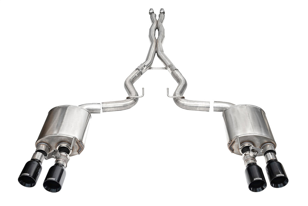 Corsa Performance 21266BLK 3.0in. Dual Rear Exit Cat-Back with Twin 4.5in. Black PVD Straight Pro-Series Ti for Select Ford Mustang