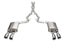 Load image into Gallery viewer, Corsa Performance 21266 3.0in. Dual Rear Exit Cat-Back with Twin 4.5in. Polished Straight Pro-Series Tip for Select Ford Mustang