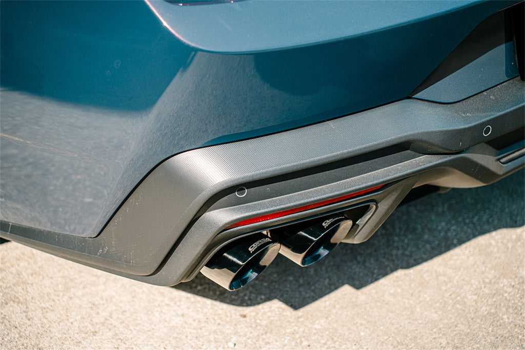 Corsa Performance 21267BLK 3.0in. Dual Rear Exit Axle-Back with Twin 4.5in. Black PVD Slash Pro-Series Tips for Select Ford Mustang