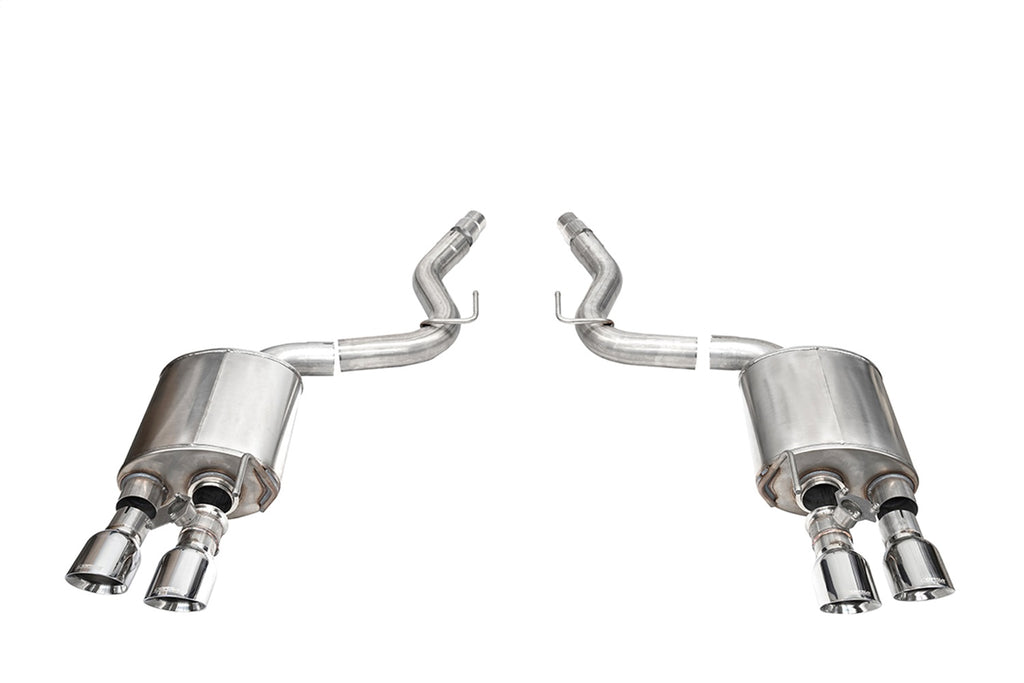 Corsa Performance 21267 3.0in. Dual Rear Exit Axle-Back with Twin 4.5in. Polished Slash Pro-Series Tips for Select Ford Mustang