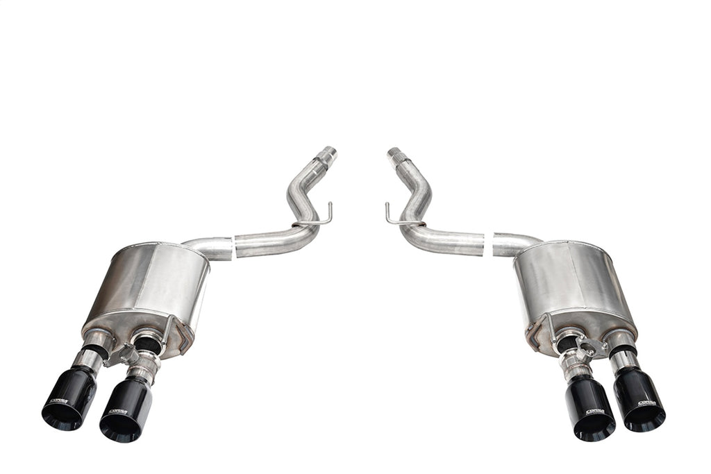 Corsa Performance 21268BLK 3.0in. Dual Rear Exit Axle-Back with Twin 4.5in. Black PVD Straight Pro-Series T for Select Ford Mustang
