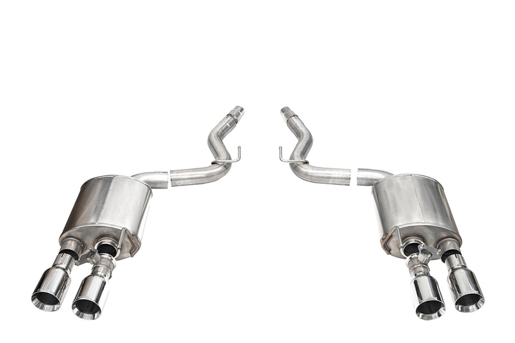 Corsa Performance 21268 3.0in. Dual Rear Exit Axle-Back with Twin 4.5in. Polished Straight Pro-Series Ti for Select Ford Mustang