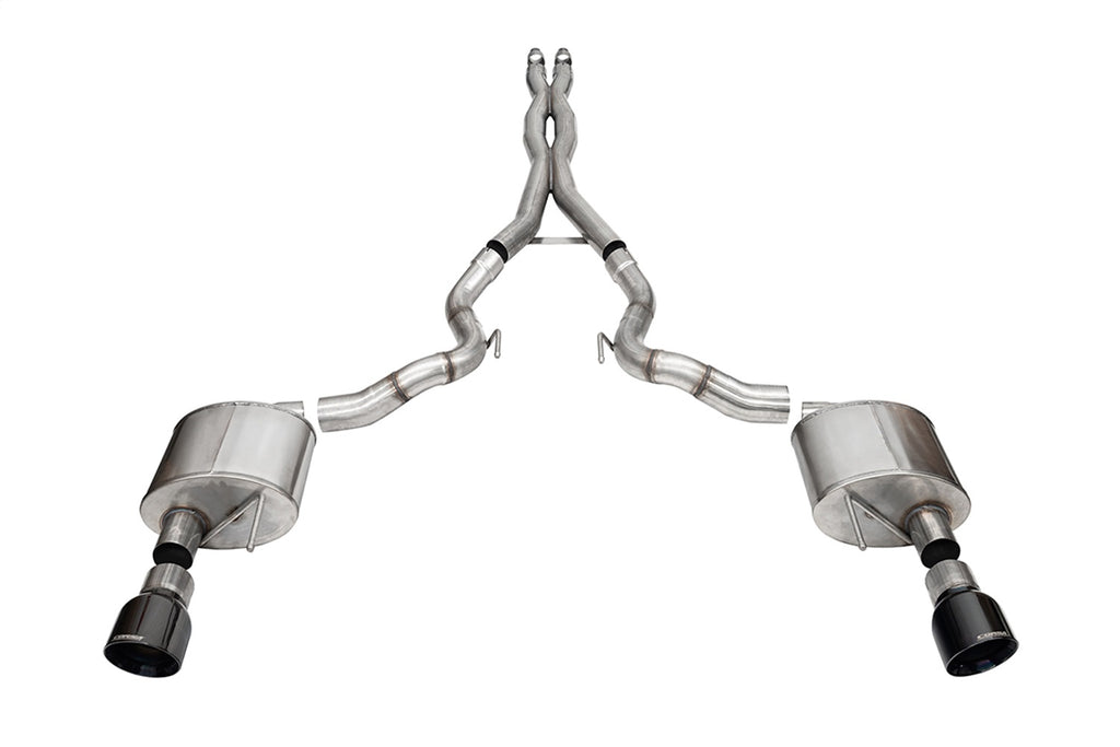 Corsa Performance 21270BLK 3.0in. Dual Rear Exit Cat-Back Exhaust System with 4.5in. Black PVD Pro Series T for Select Ford Mustang