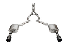 Load image into Gallery viewer, Corsa Performance 21271BLK 3.0in. Dual Rear Exit Cat-Back Exhaust System with 4.5in. Black PVD Straight Cut for Select Ford Mustang