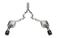 Load image into Gallery viewer, Corsa Performance 21271CF 3.0in. Dual Rear Exit Cat-Back Exhaust System with 4.5in. Straight Cut Carbon Fi for Select Ford Mustang