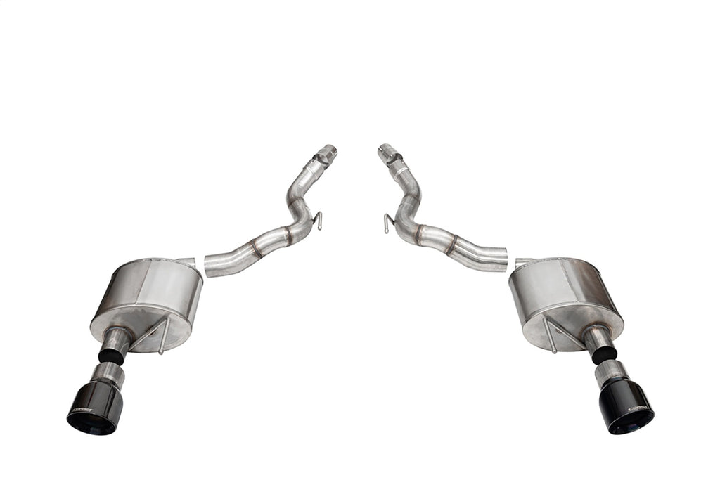 Corsa Performance 21272BLK 3.0in. Dual Rear Exit Axle-Back Exhaust System with 4.5in. Black PVD Pro Series for Select Ford Mustang