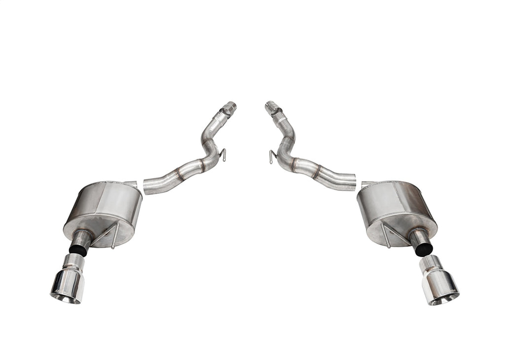 Corsa Performance 21272 3.0in. Dual Rear Exit Axle-Back Exhaust System with 4.5in. Polished Pro Series T for Select Ford Mustang