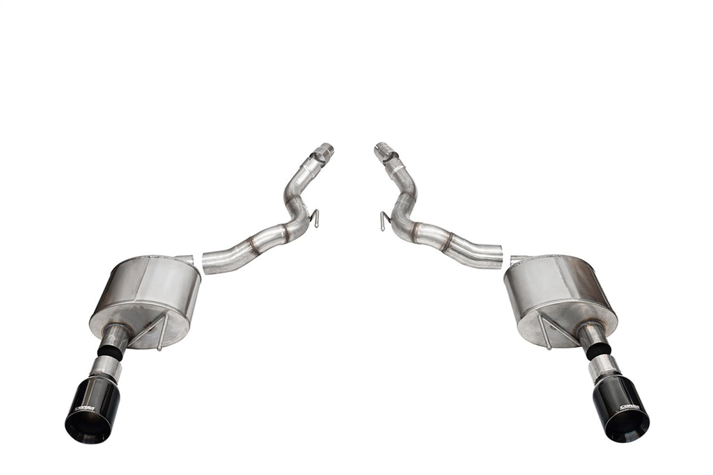 Corsa Performance 21273BLK 3.0in. Dual Rear Exit Axle-Back Exhaust System with 4.5in. Black PVD Straight Cu for Select Ford Mustang