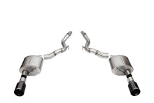 Load image into Gallery viewer, Corsa Performance 21273BLK 3.0in. Dual Rear Exit Axle-Back Exhaust System with 4.5in. Black PVD Straight Cu for Select Ford Mustang