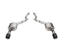 Load image into Gallery viewer, Corsa Performance 21273CF 3.0in. Dual Rear Exit Axle-Back Exhaust System with 4.5in. Straight Cut Carbon F for Select Ford Mustang