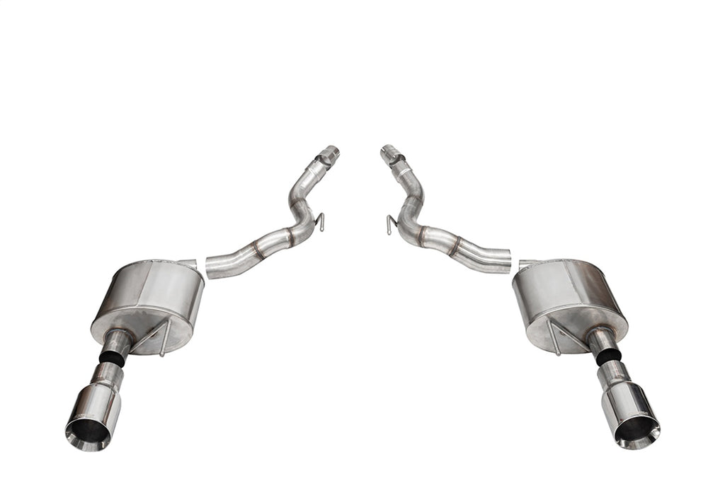 Corsa Performance 21273 3.0in. Dual Rear Exit Axle-Back Exhaust System with 4.5in. Polished Straight Cut for Select Ford Mustang