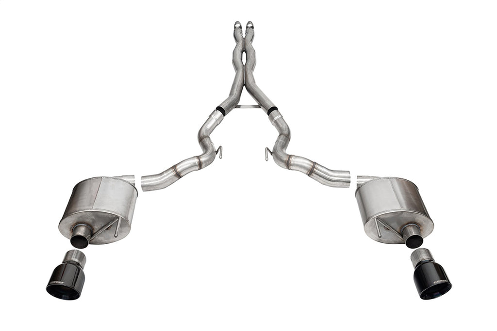 Corsa Performance 21274BLK 3.0in. Dual Rear Exit Cat-Back Exhaust System with 4.5in. Black PVD Pro Series T for Select Ford Mustang