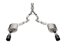 Load image into Gallery viewer, Corsa Performance 21275BLK 3.0in. Dual Rear Exit Cat-Back Exhaust System with 4.5in. Black PVD Straight Cut for Select Ford Mustang