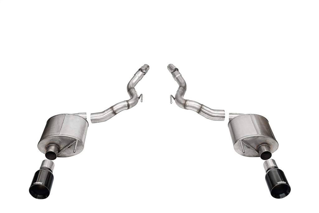 Corsa Performance 21277BLK 3.0in. Dual Rear Exit Axle-Back Exhaust System with 4.5in. Black PVD Straight Cu for Select Ford Mustang