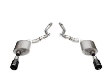 Load image into Gallery viewer, Corsa Performance 21277BLK 3.0in. Dual Rear Exit Axle-Back Exhaust System with 4.5in. Black PVD Straight Cu for Select Ford Mustang