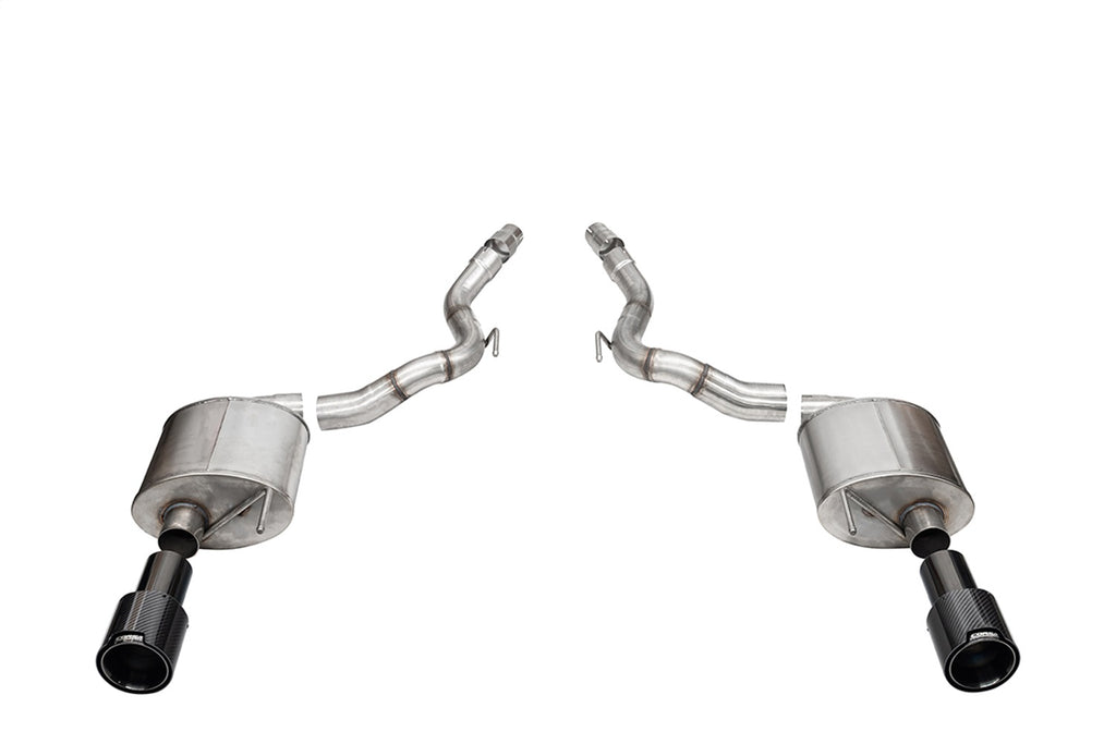 Corsa Performance 21277CFBLK 3.0in. Dual Rear Exit Axle-Back Exhaust System with 4.5in. Black PVD Straight Cu for Select Ford Mustang
