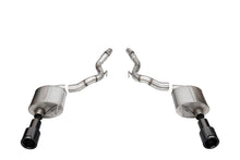 Load image into Gallery viewer, Corsa Performance 21277CFBLK 3.0in. Dual Rear Exit Axle-Back Exhaust System with 4.5in. Black PVD Straight Cu for Select Ford Mustang