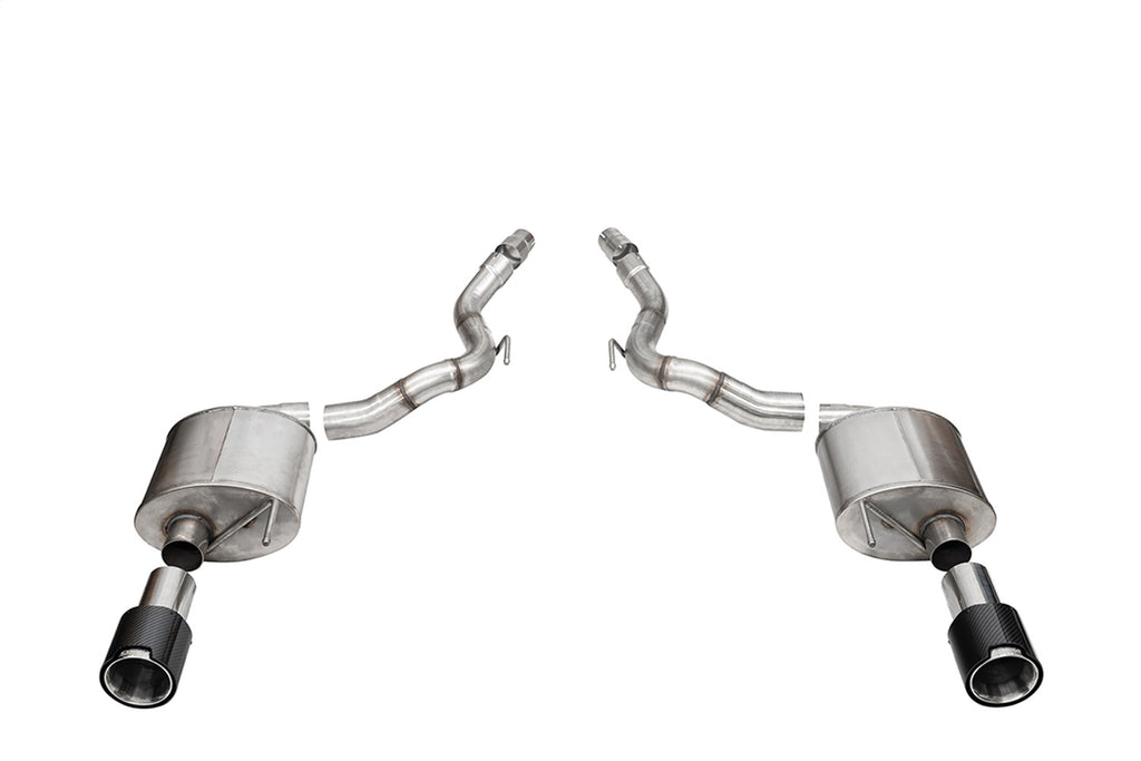 Corsa Performance 21277CF 3.0in. Dual Rear Exit Axle-Back Exhaust System with 4.5in. Polished Straight Cut for Select Ford Mustang