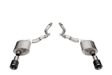 Load image into Gallery viewer, Corsa Performance 21277CF 3.0in. Dual Rear Exit Axle-Back Exhaust System with 4.5in. Polished Straight Cut for Select Ford Mustang